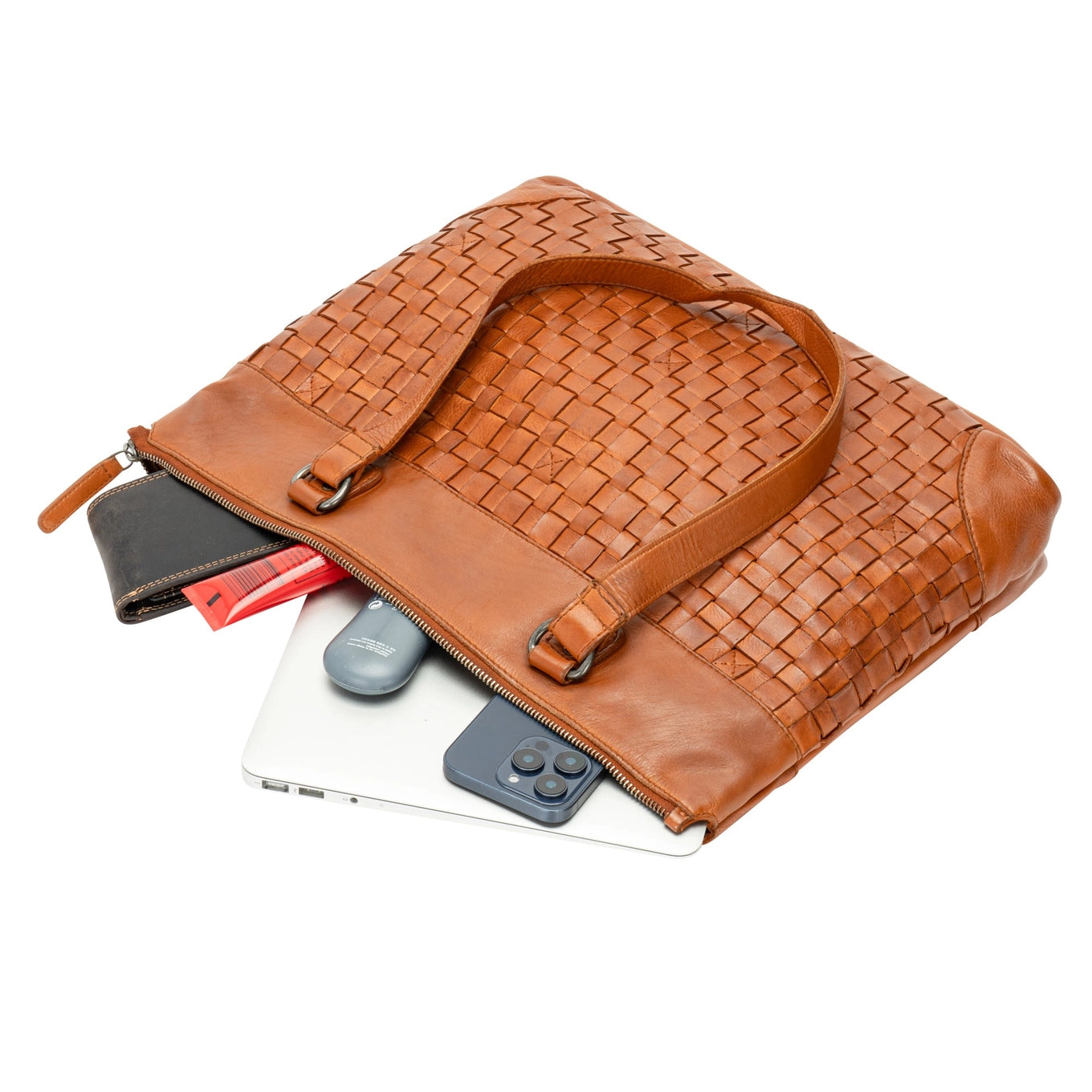 The Harlow Tote Bag — Vintage Tan Leather Work Tote