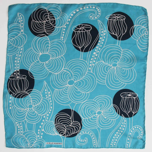 Mini Mandalay Blue Silk Scarf