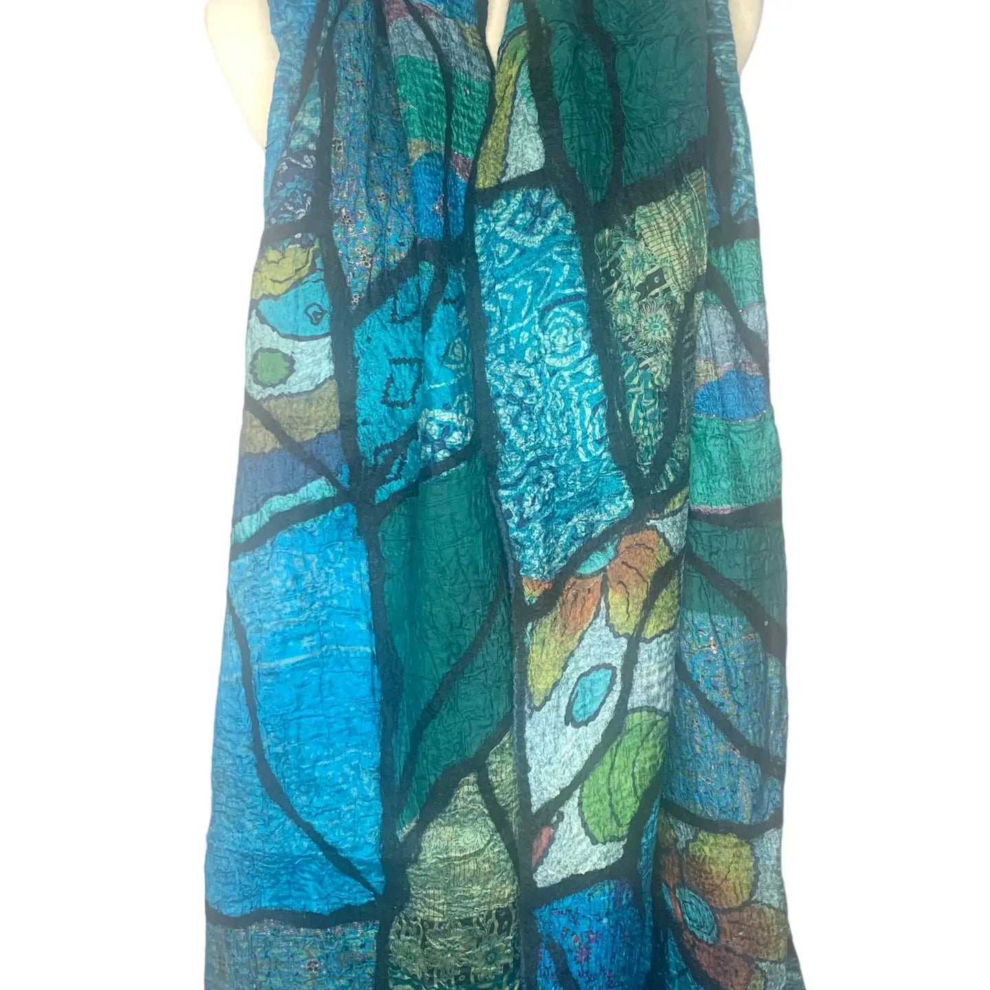 Sari Patchwork Scarf - Blue