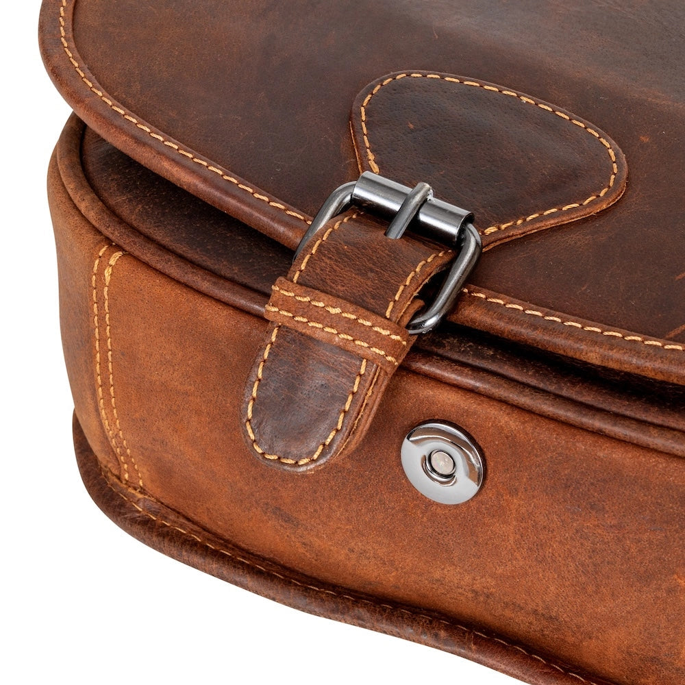 Brown Lennon Crossbody Bag - Full-Grain Leather Shoulder Bag