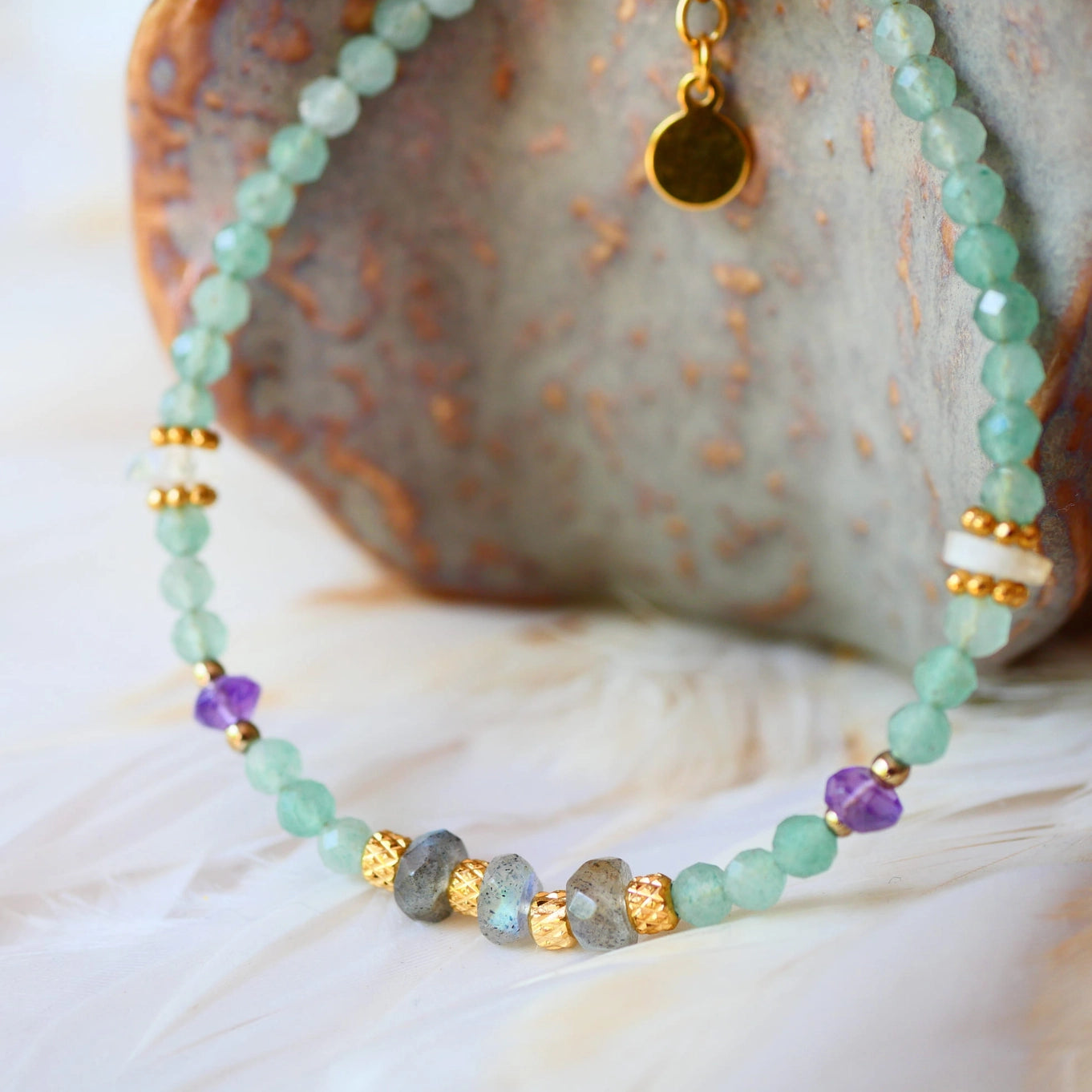 Smriti Bracelet · Aventurine, Amethyst, Moonstone