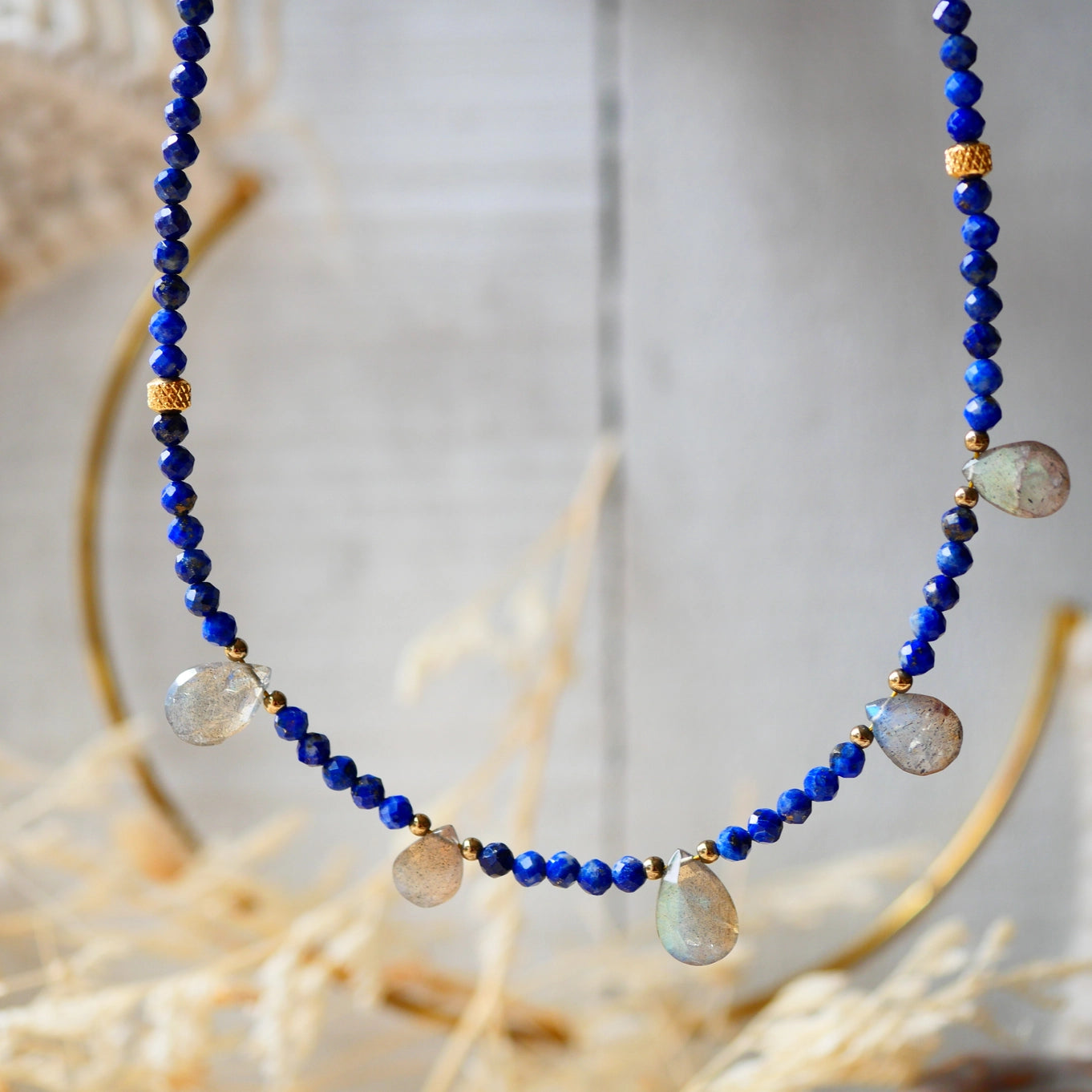 Bal Necklace - Lapis Lazuli, Labradorite