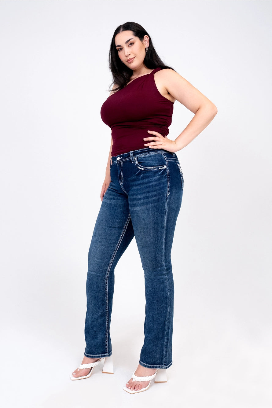 Feather Modify Soft Denim Plus Size Bootcut 32"