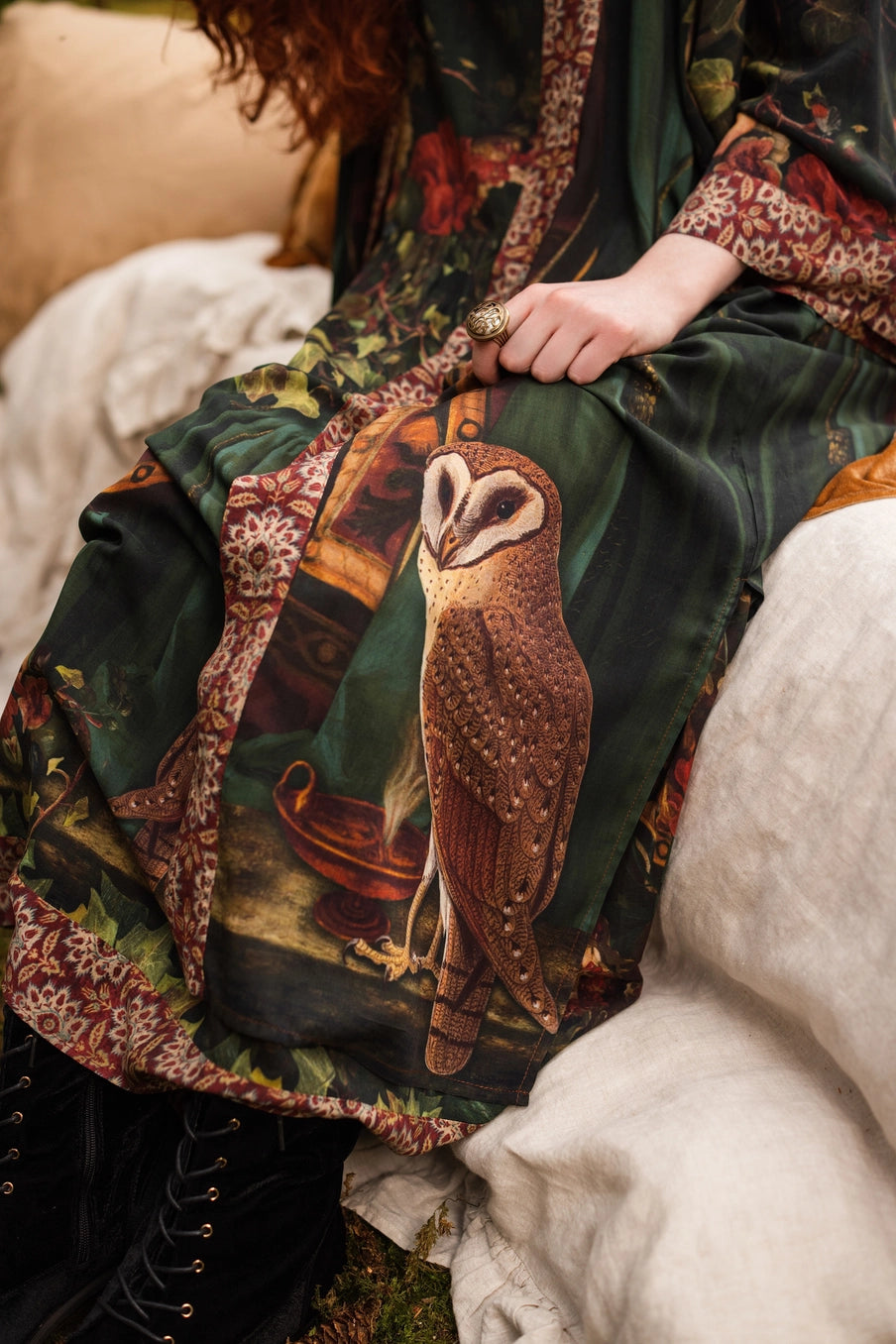 Solstice Opera Duster Kimono Robe w/ Persephone & Moon