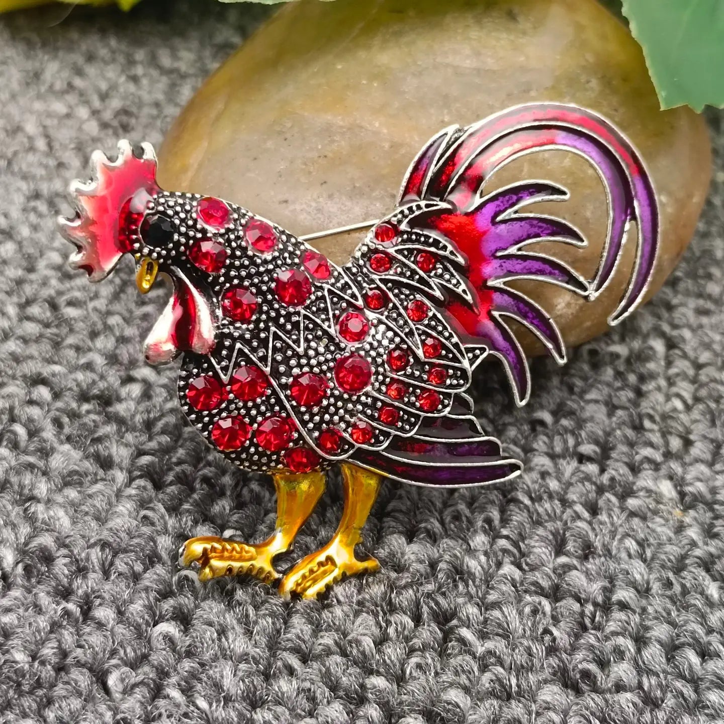 Rooster Brooch