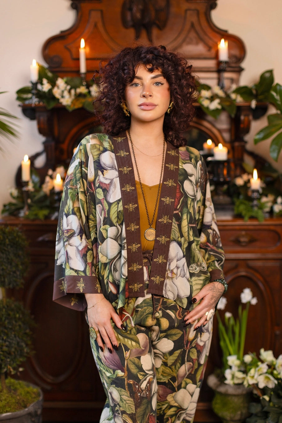 Fleur De Lune Cropped Kimono