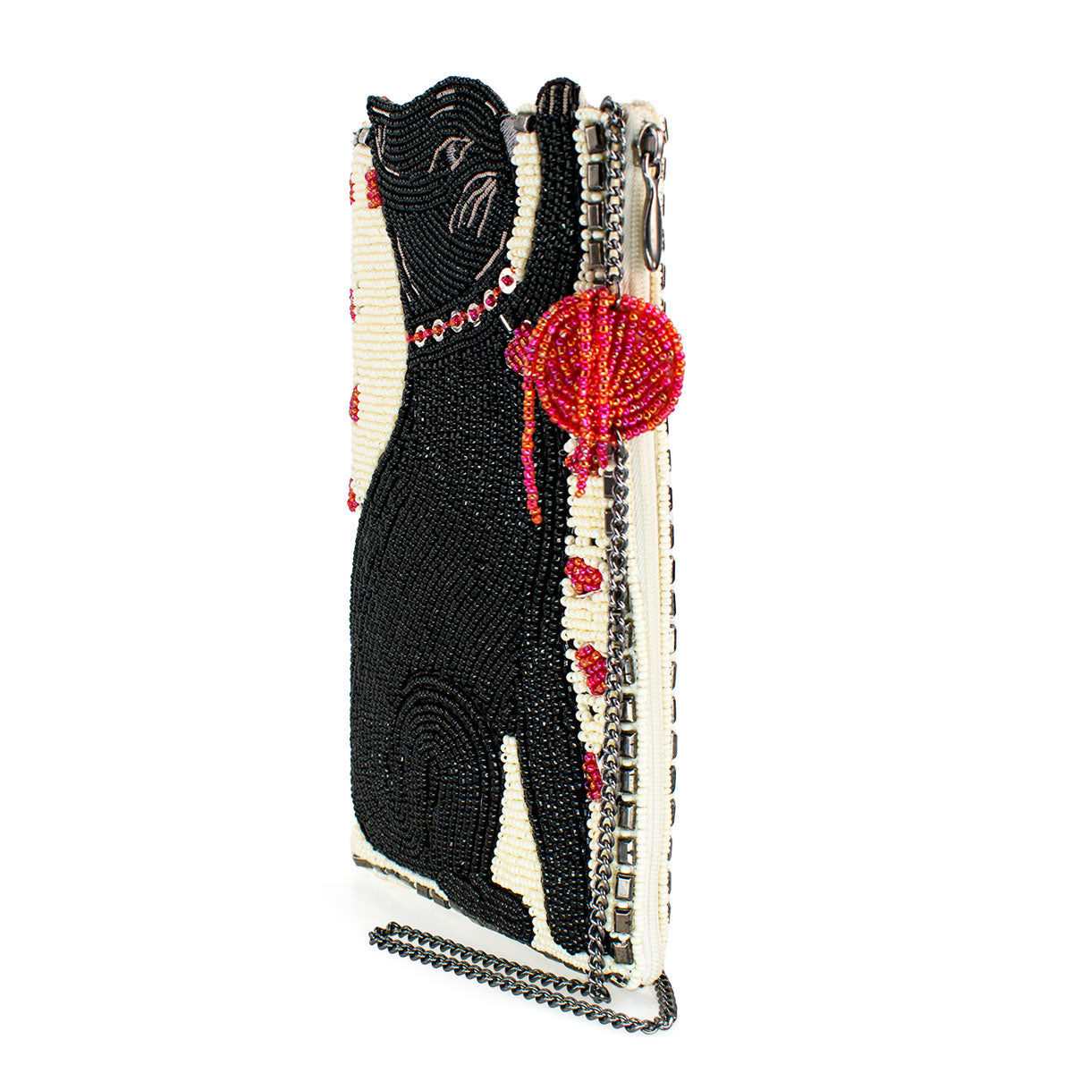 Purr-Suit Kitty Cat and Yarn Hand-Beaded Crossbody Bag