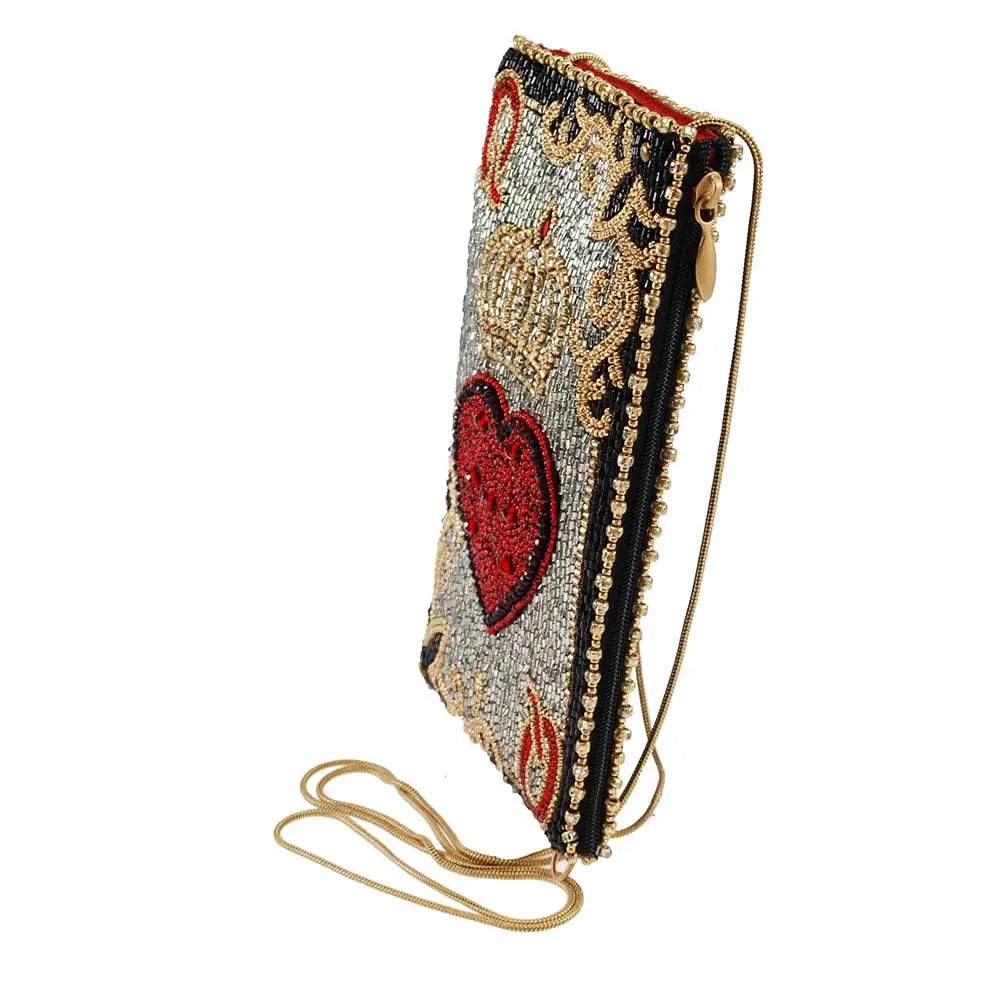 Queen of Hearts Hand-Beaded Bag