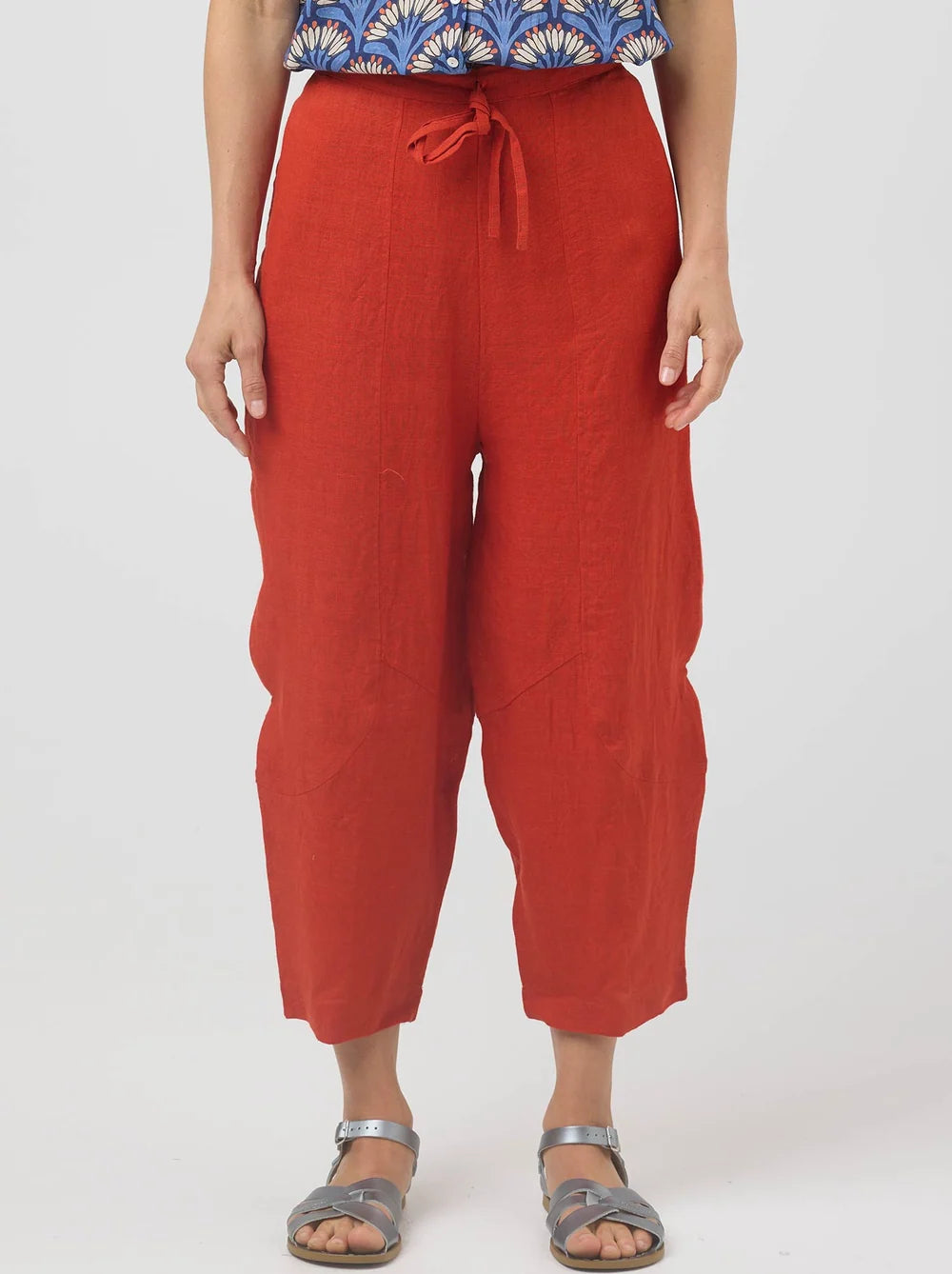 Cake Barrel Linen Pant - Red