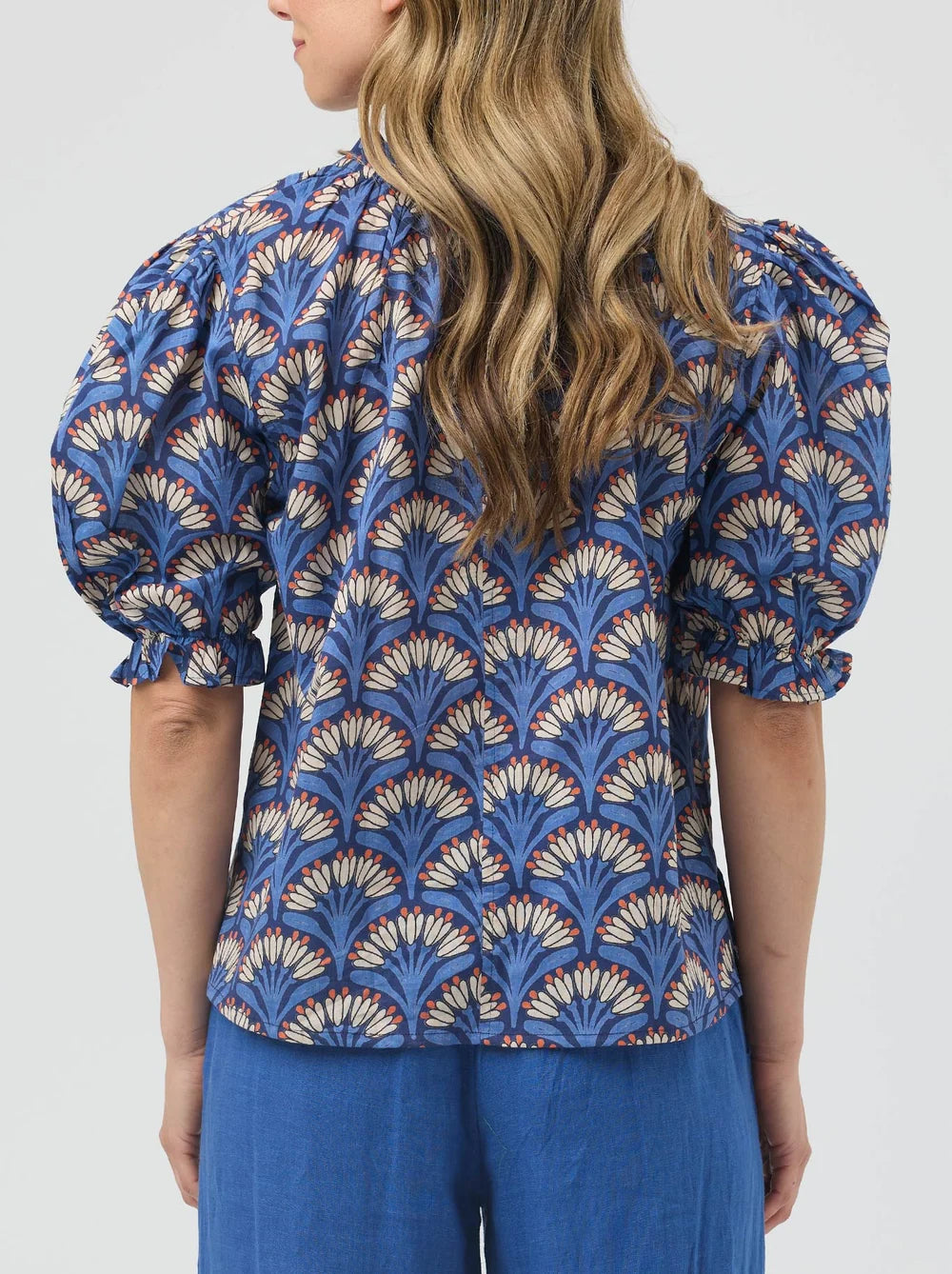 Cake Tie Neck Blouse - French Flower