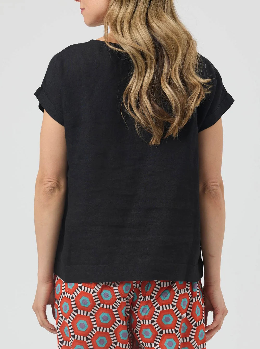 Cake Vicky Linen Top - Black