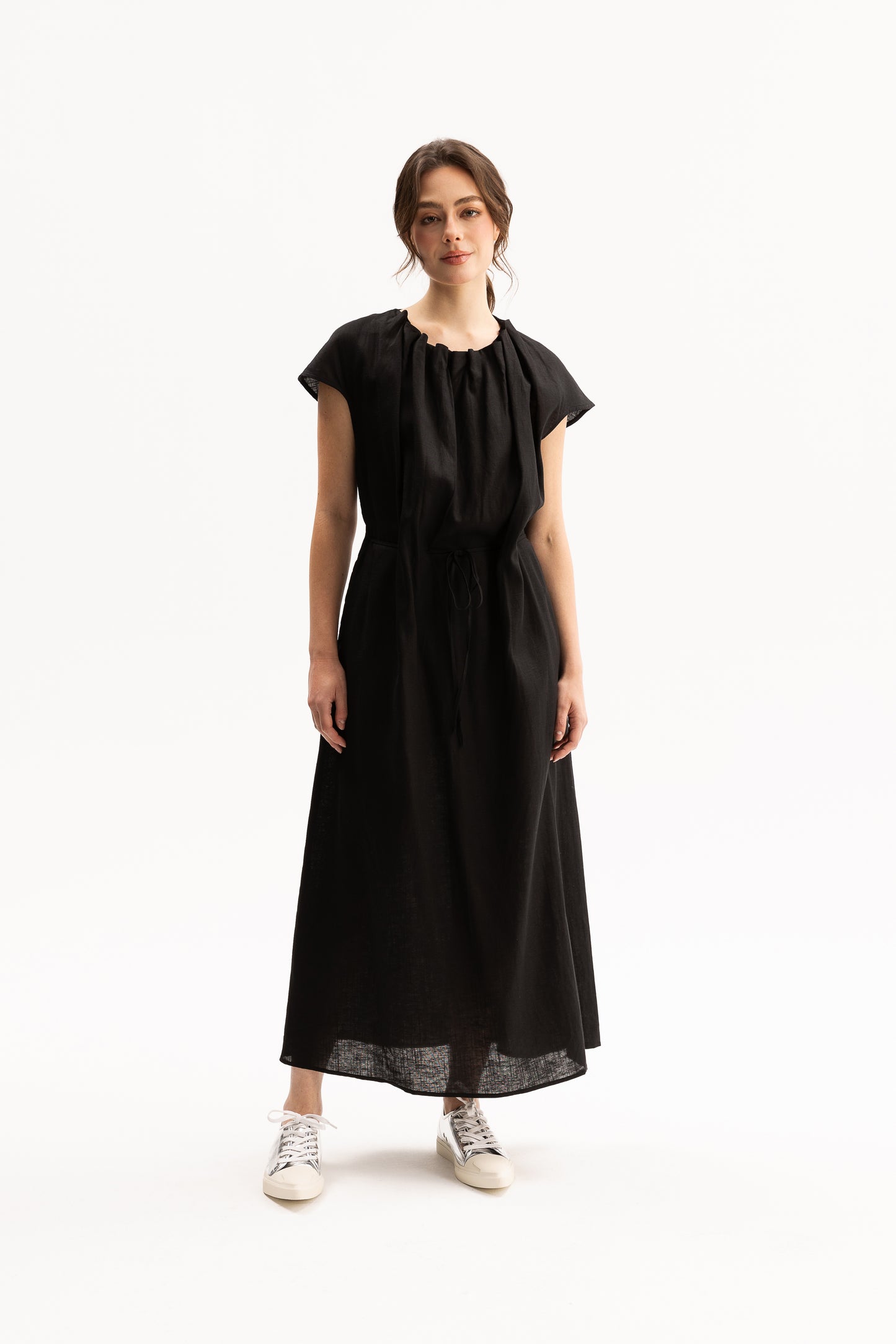 Brianna Dress - Oatmeal Black