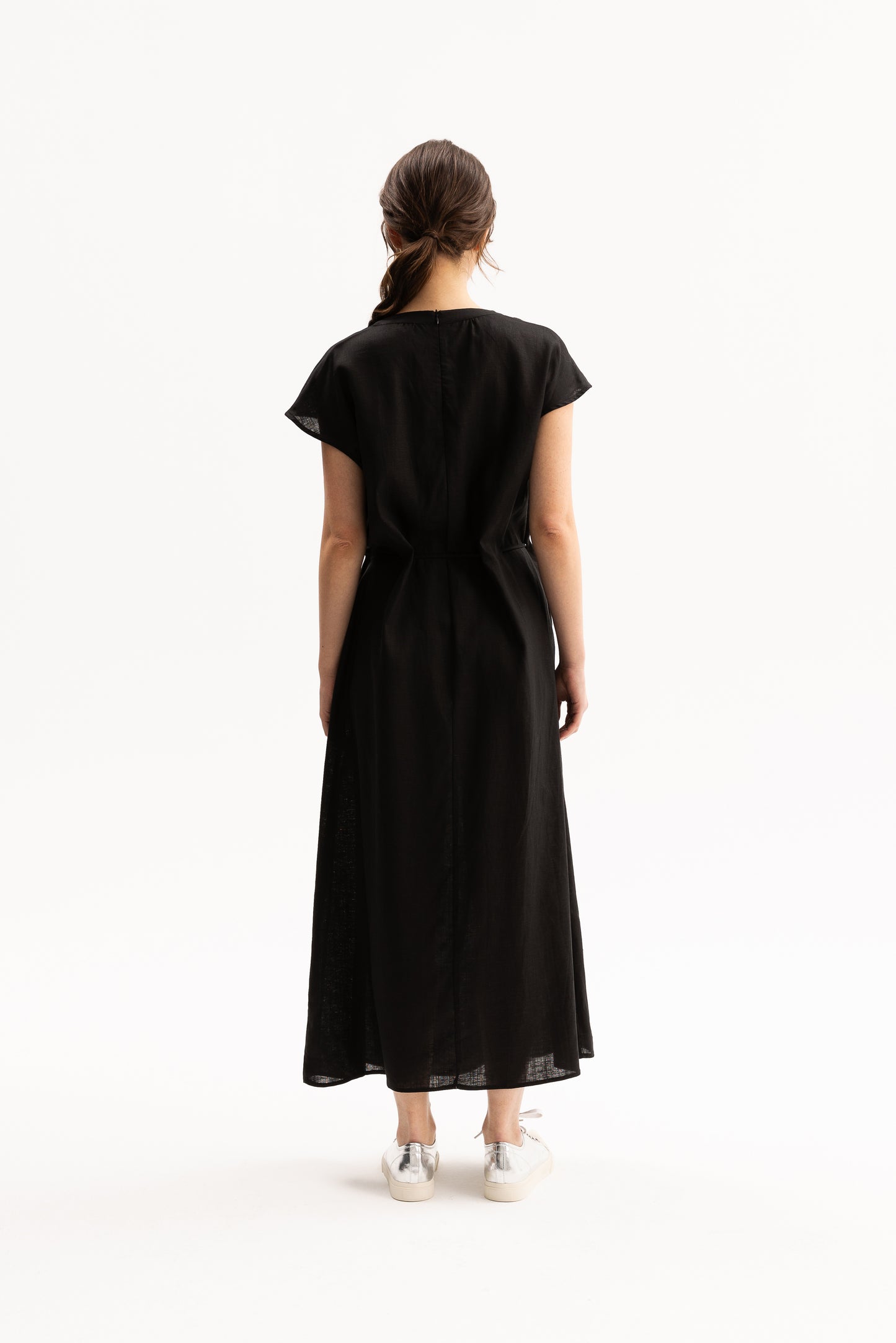 Brianna Dress - Oatmeal Black