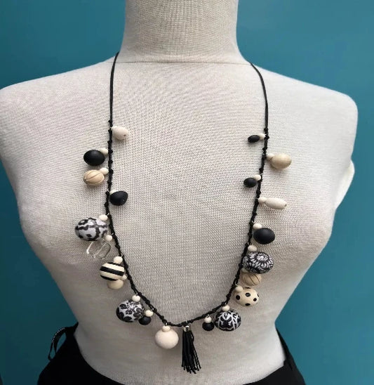 Bobble Necklace - Black & White