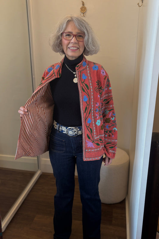 Velvet Suzani - Coral