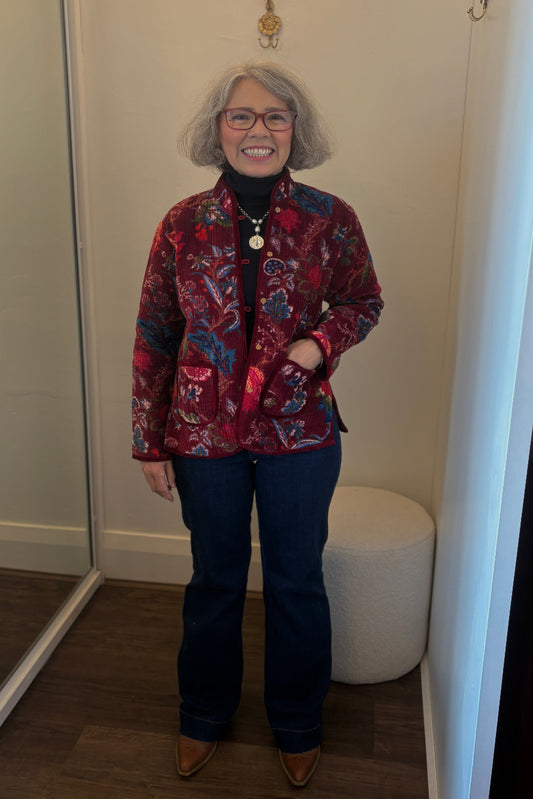 Velvet Handmade Jacket - Cabernet