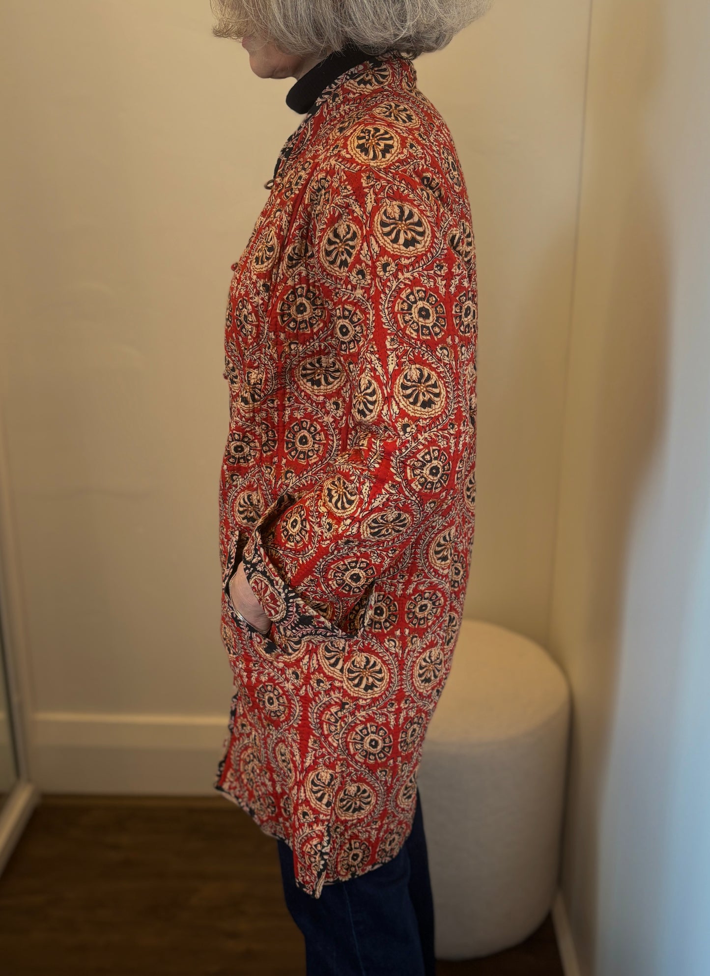 Chilli Blossom Reversible Long Jacket