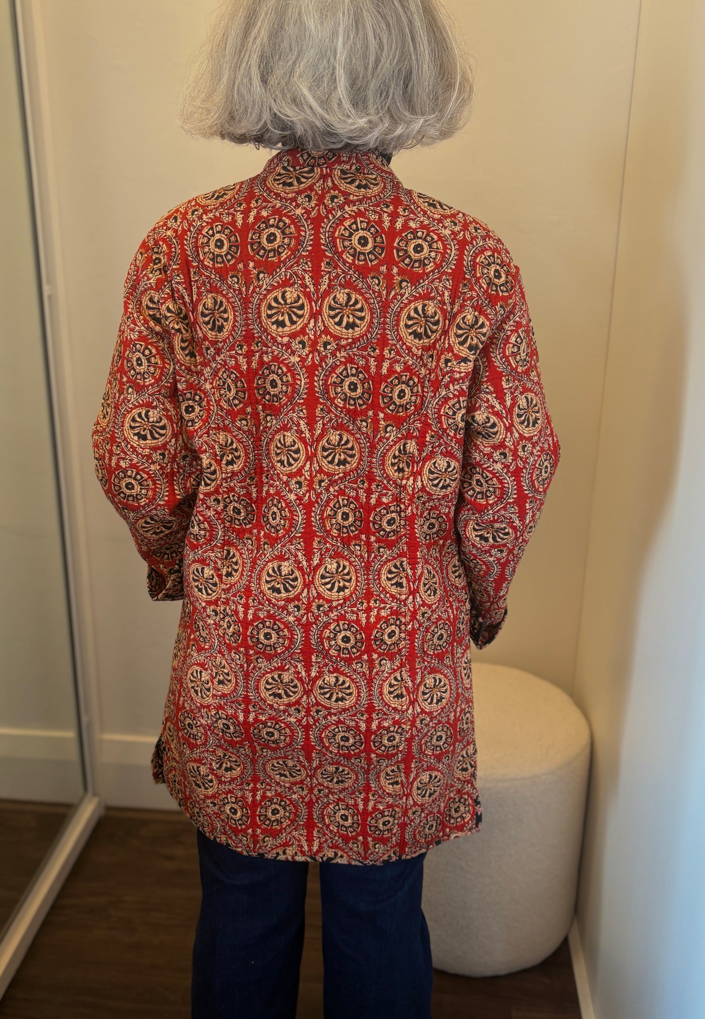 Chilli Blossom Reversible Long Jacket