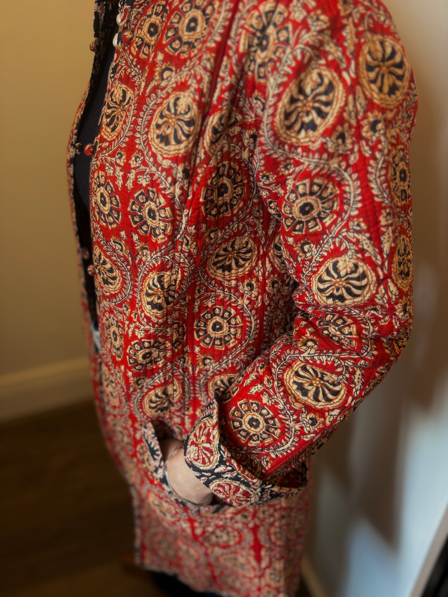 Chilli Blossom Reversible Long Jacket