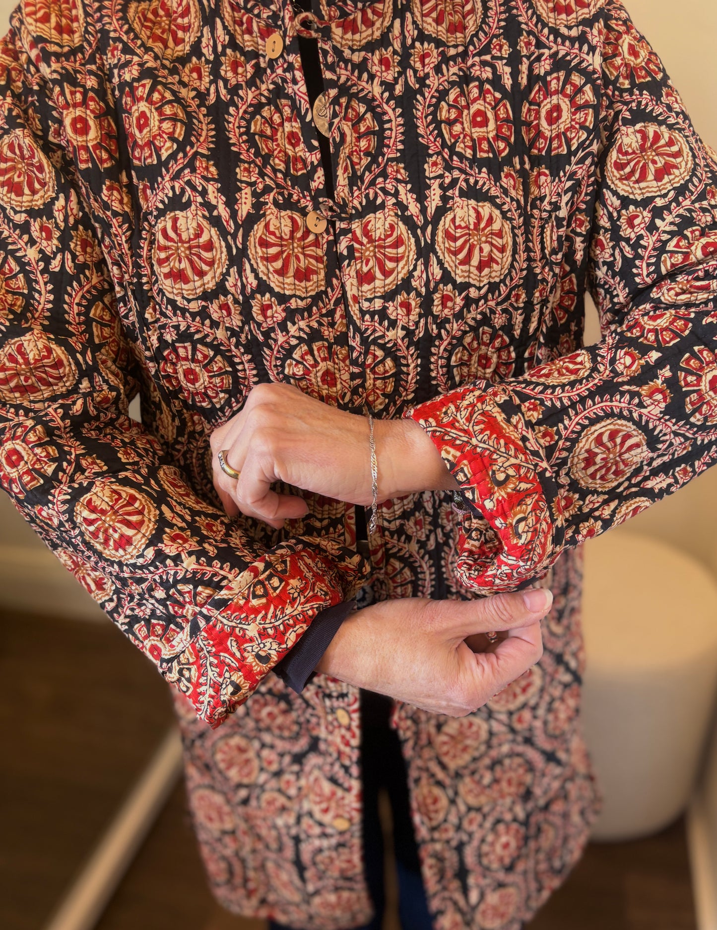 Chilli Blossom Reversible Long Jacket