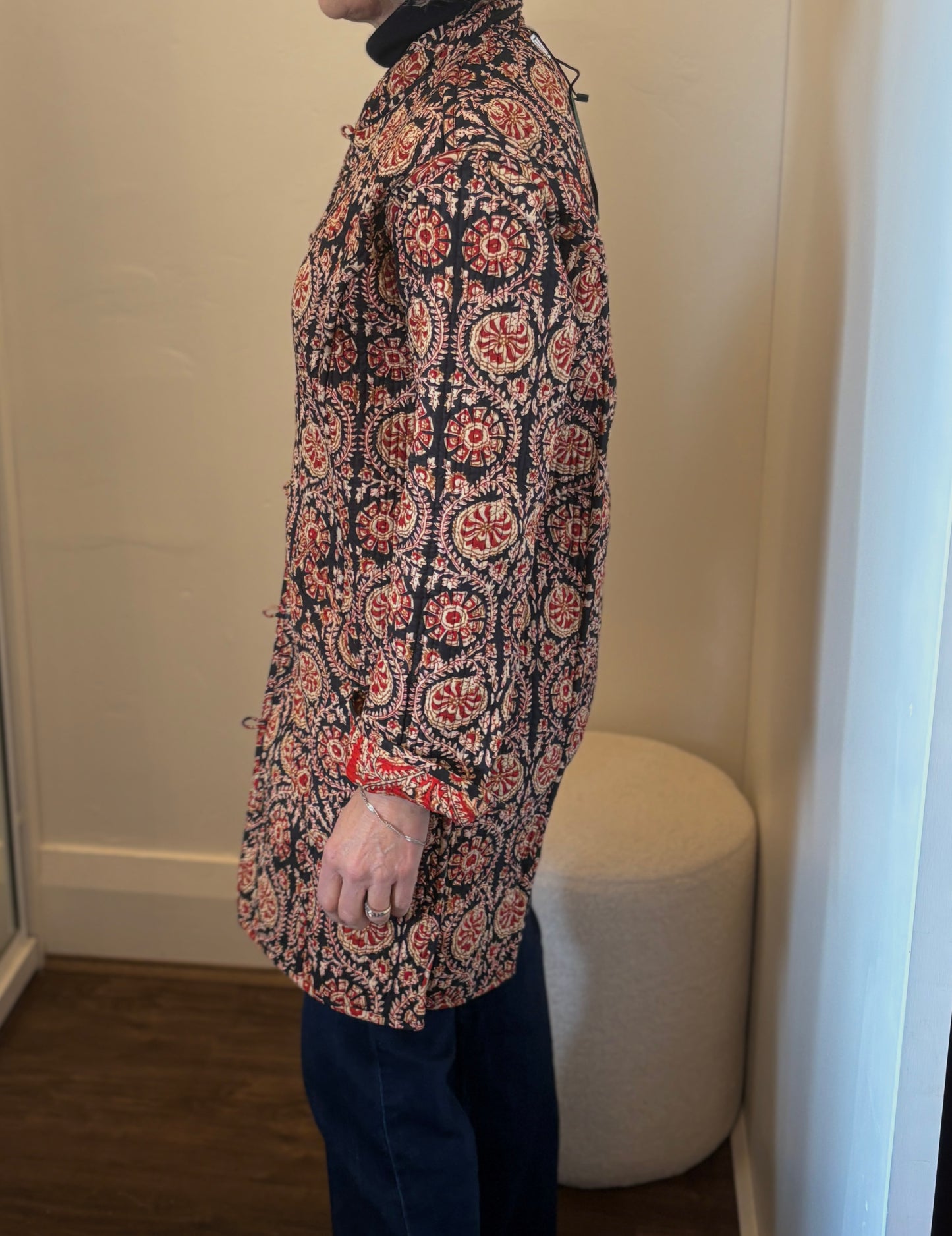 Chilli Blossom Reversible Long Jacket