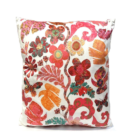 Square Velvet Cushion - Florabel White