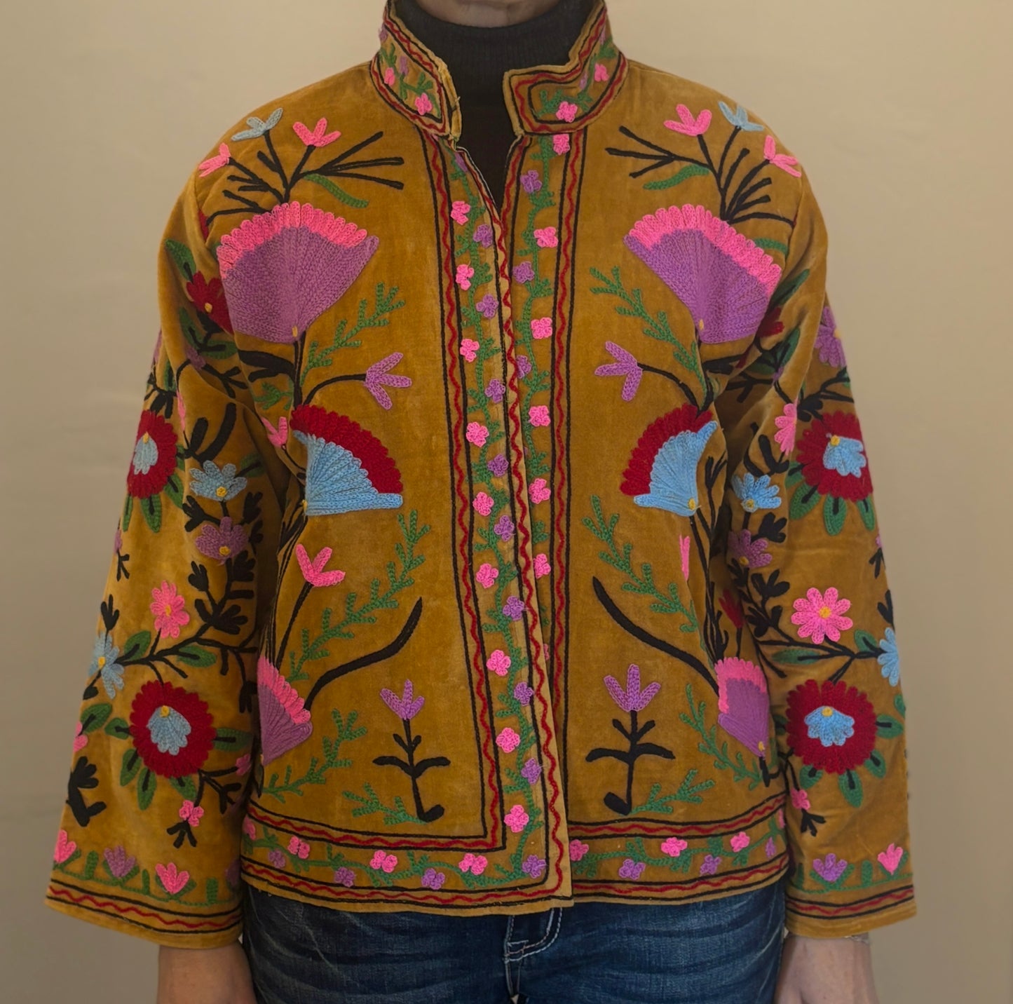 Velvet Suzani - Mustard Bloom