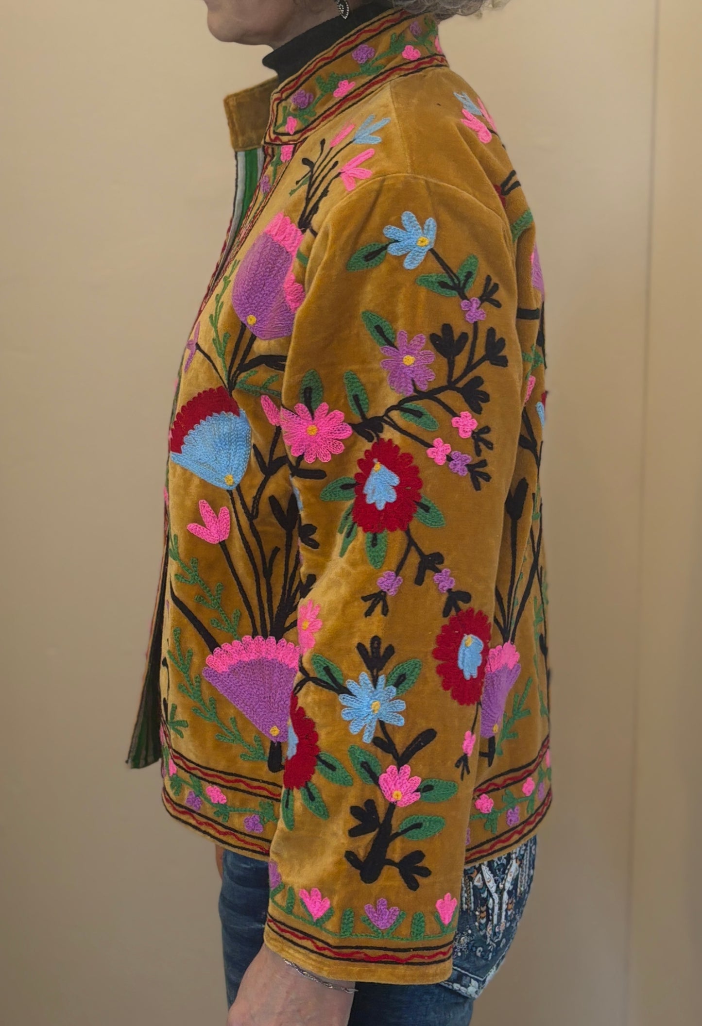 Velvet Suzani - Mustard Bloom