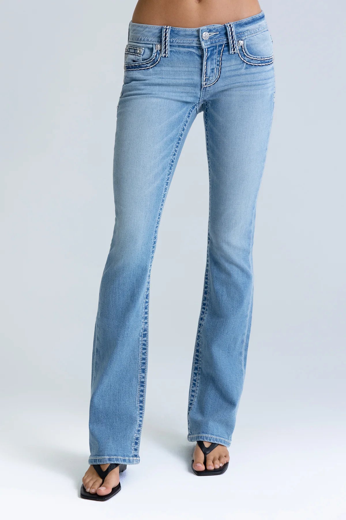 Miss Me Cleo Stitched Low Rise Bootcut Jeans 32"