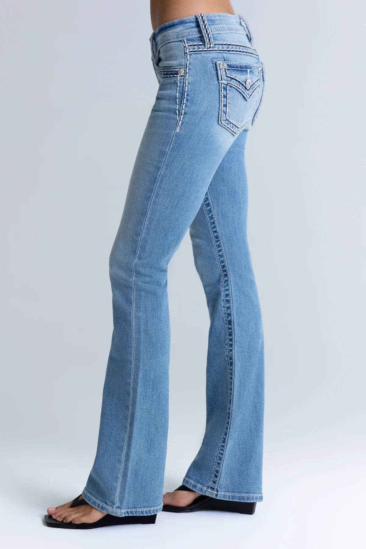 Miss Me Cleo Stitched Low Rise Bootcut Jeans 32"