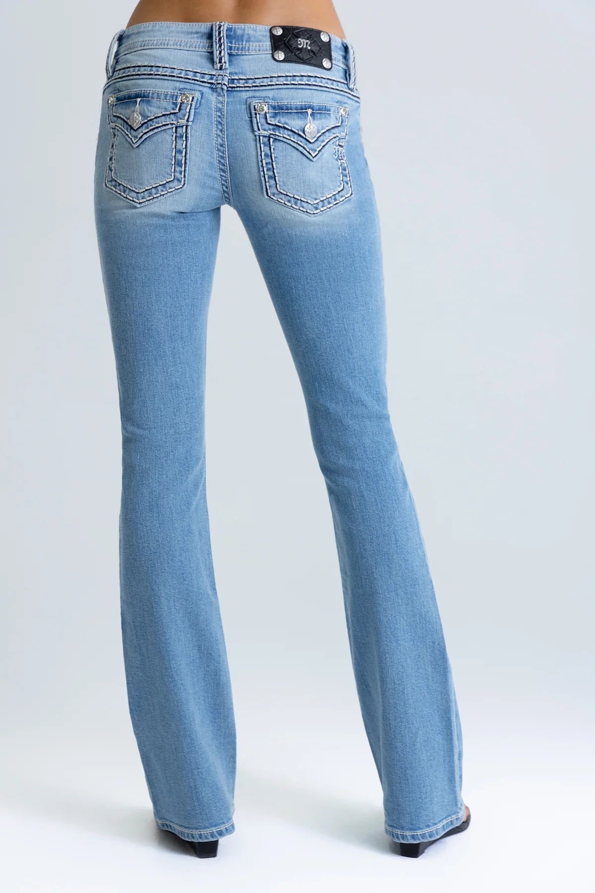 Miss Me Cleo Stitched Low Rise Bootcut Jeans 32"
