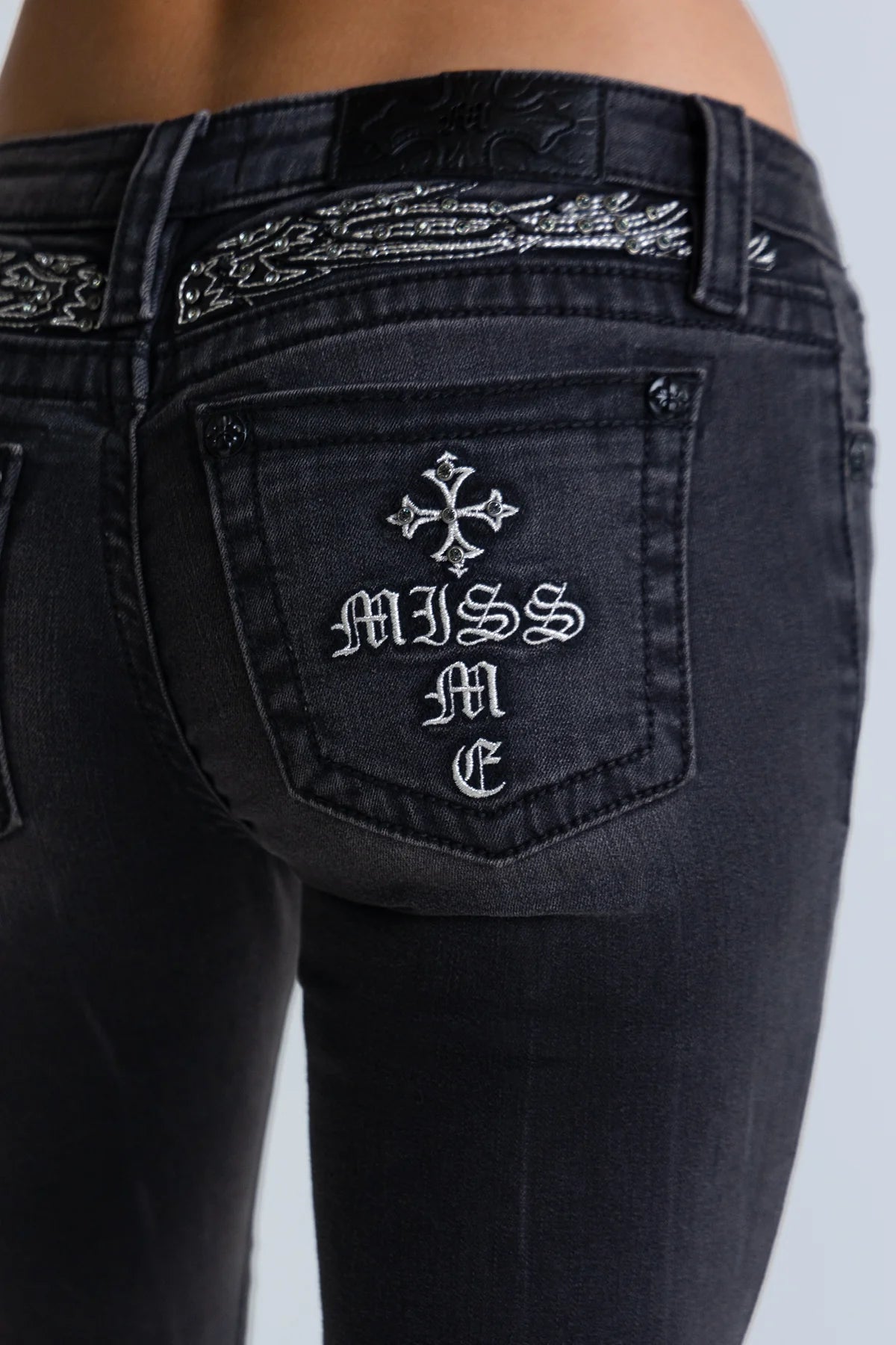 Miss Me Black Sparkle Low Rise Bootcut Jeans 32"
