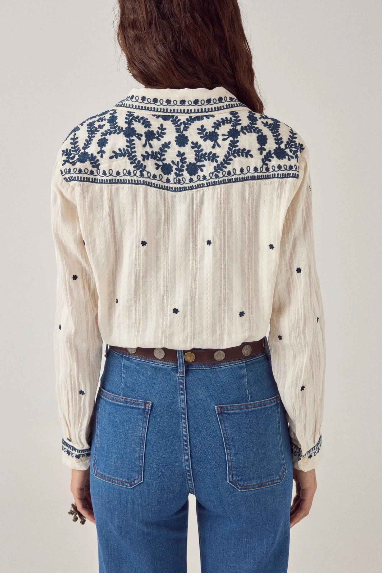 Maision Hotel Salinger Shirt - Cream Indigo