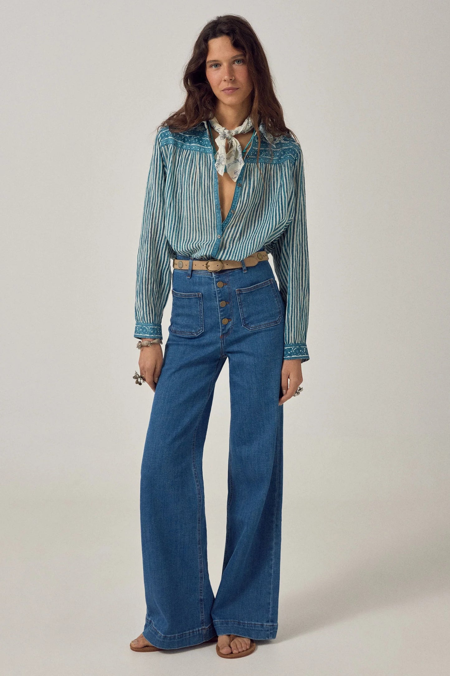 Maision Hotel Maria Shirt Mediterranean Stripes - Blue Ink