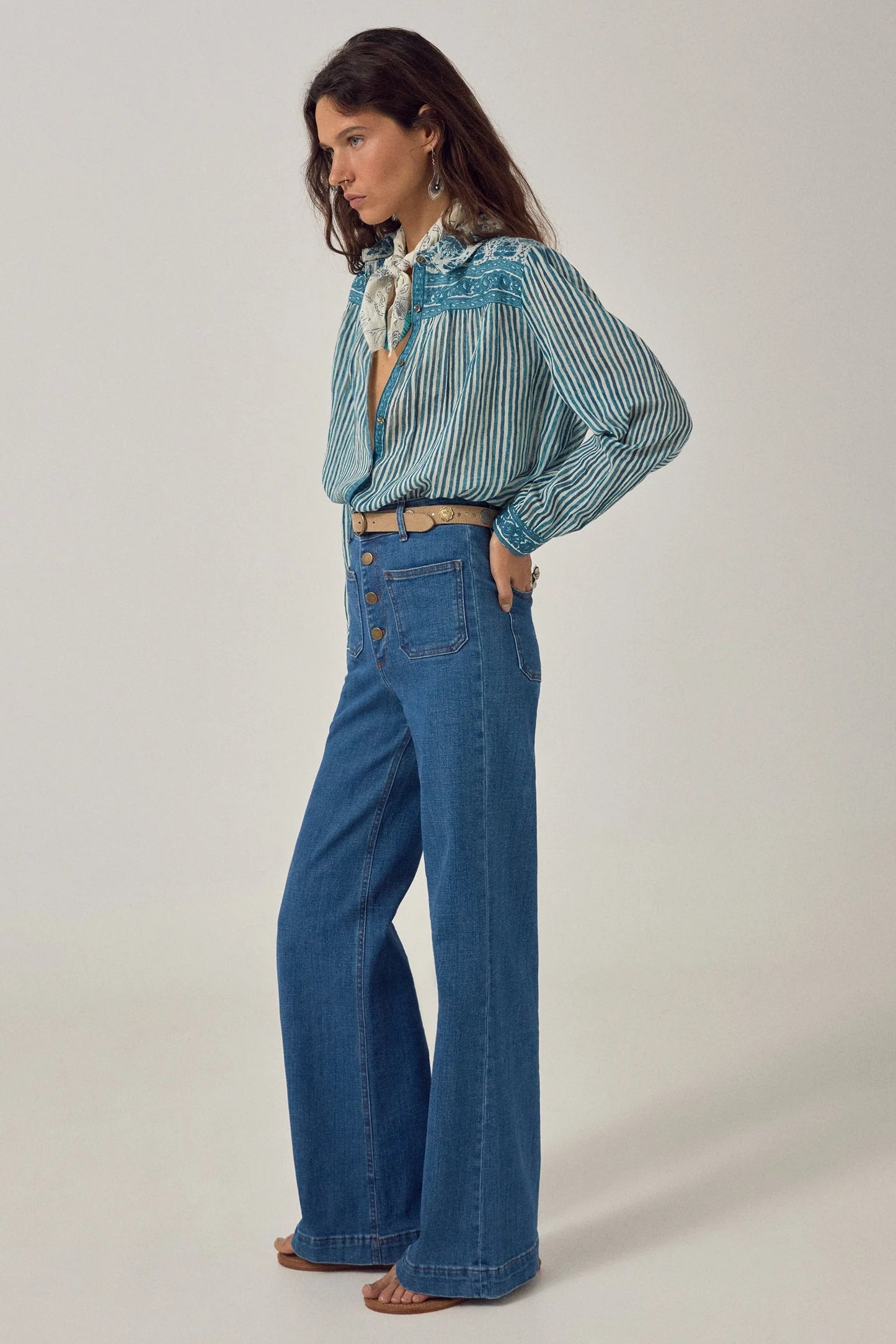 Maision Hotel Maria Shirt Mediterranean Stripes - Blue Ink
