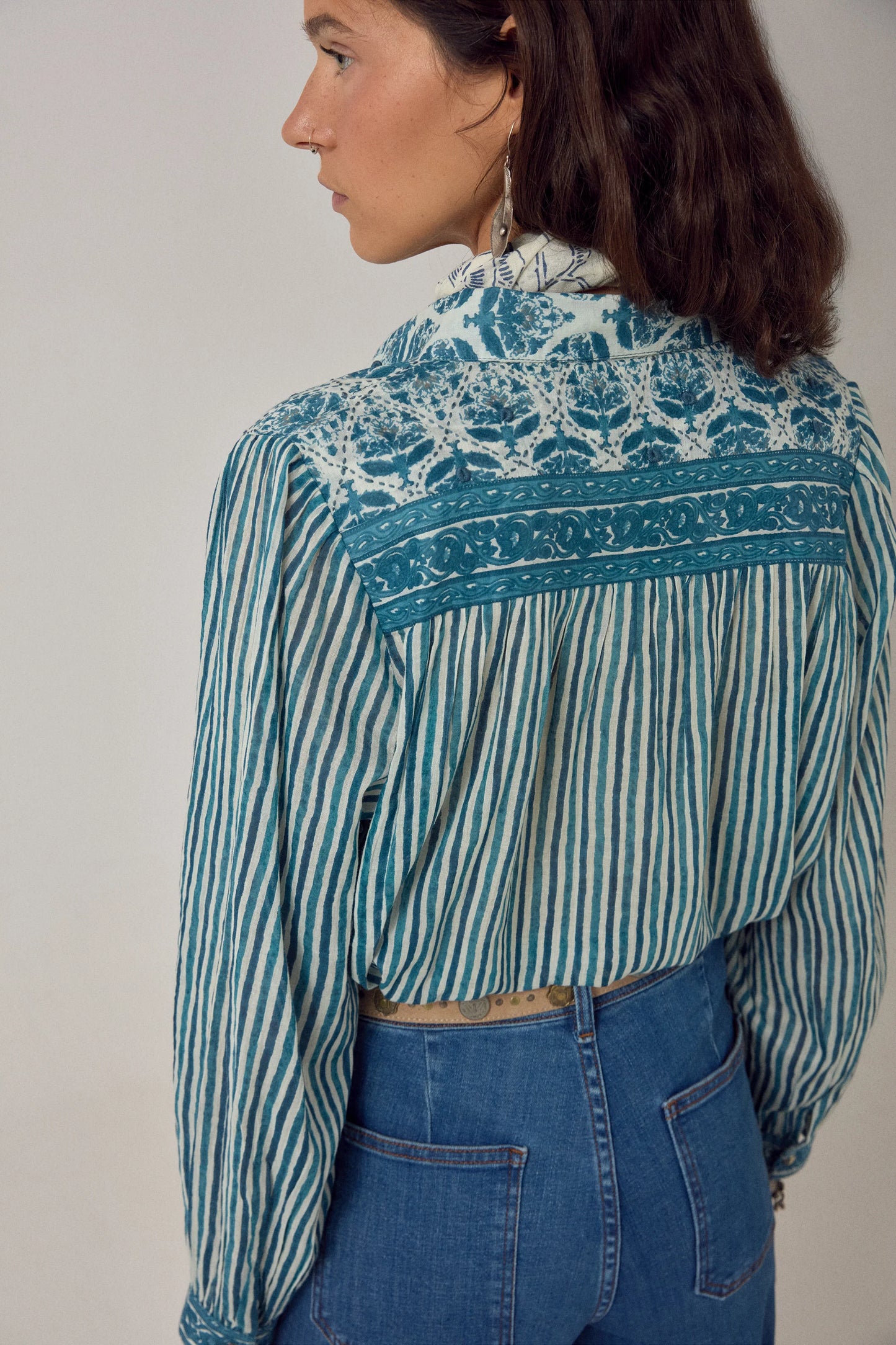 Maision Hotel Maria Shirt Mediterranean Stripes - Blue Ink