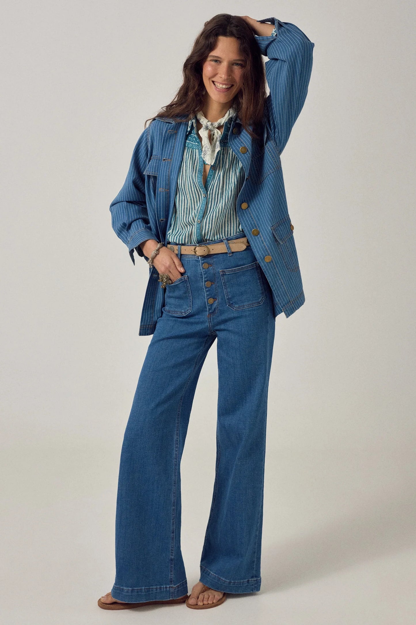 Maision Hotel Maria Shirt Mediterranean Stripes - Blue Ink