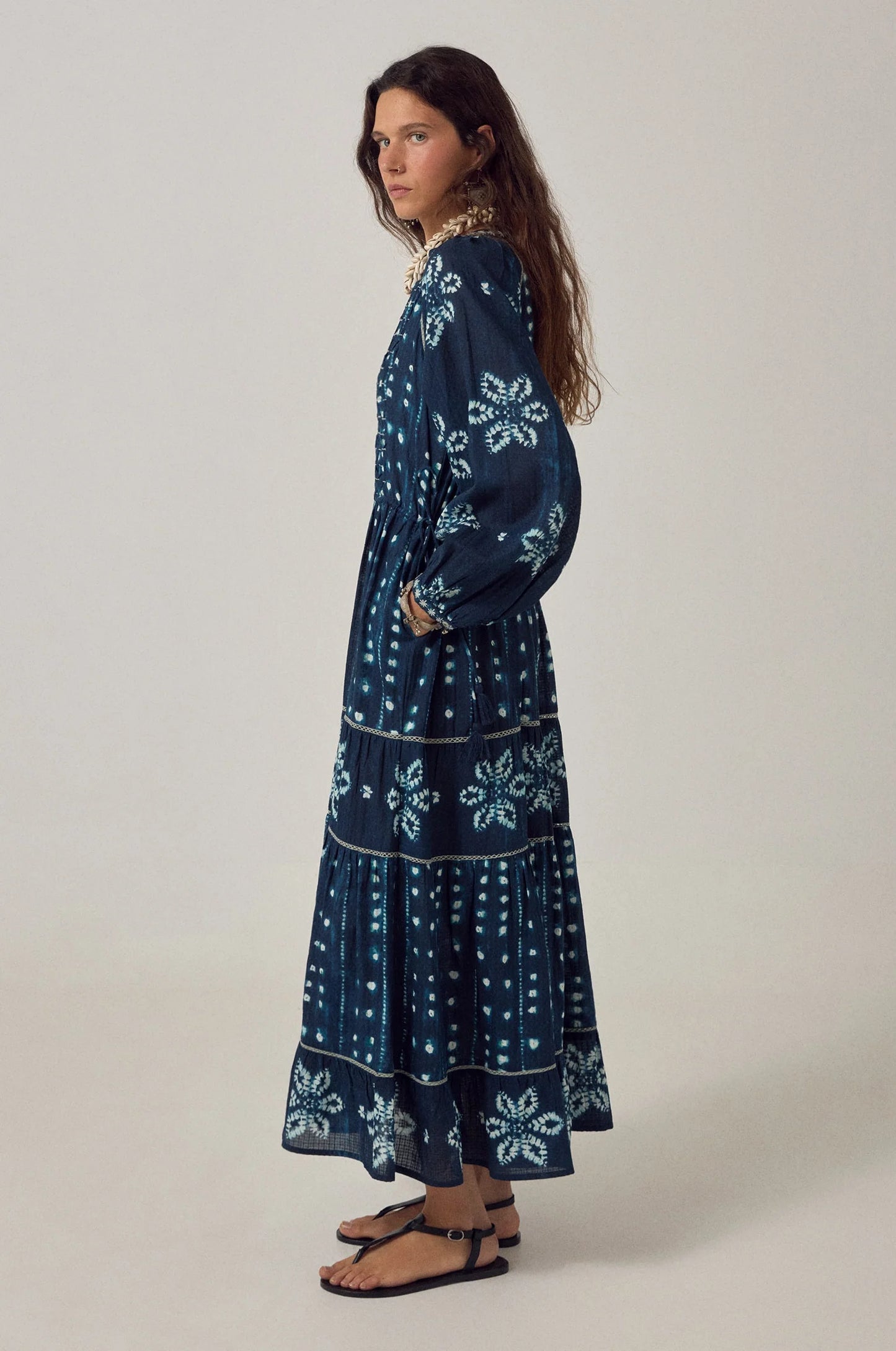 Maison Hotel Kumo Dress - Shibori Ink