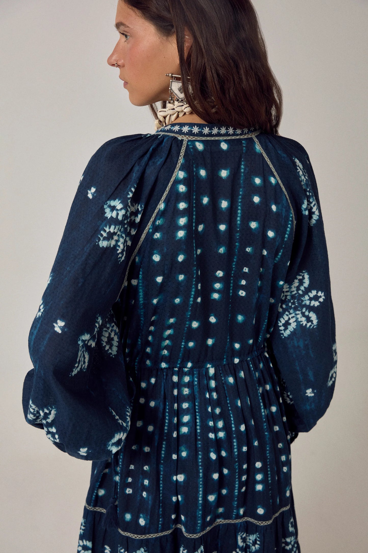 Maison Hotel Kumo Dress - Shibori Ink