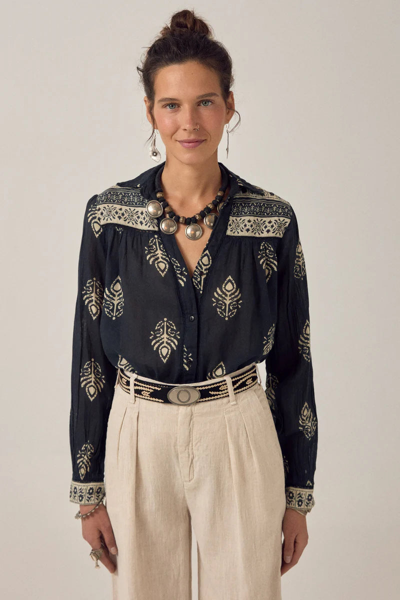 Maison Hotel Rani Shirt - Black Henna