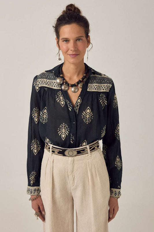Maison Hotel Rani Shirt - Black Henna
