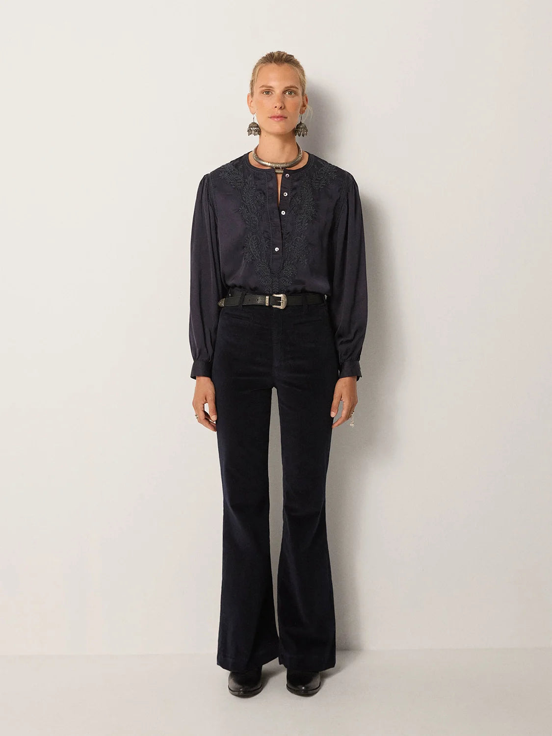 Maison Hotel Clotilde Blouse in Azure