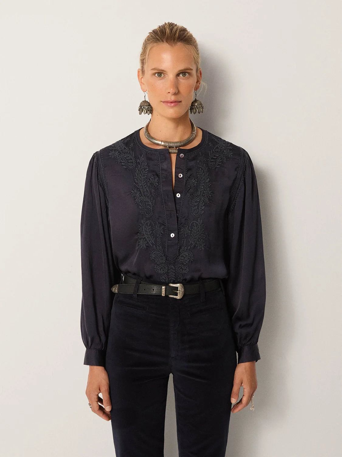 Maison Hotel Clotilde Blouse in Azure