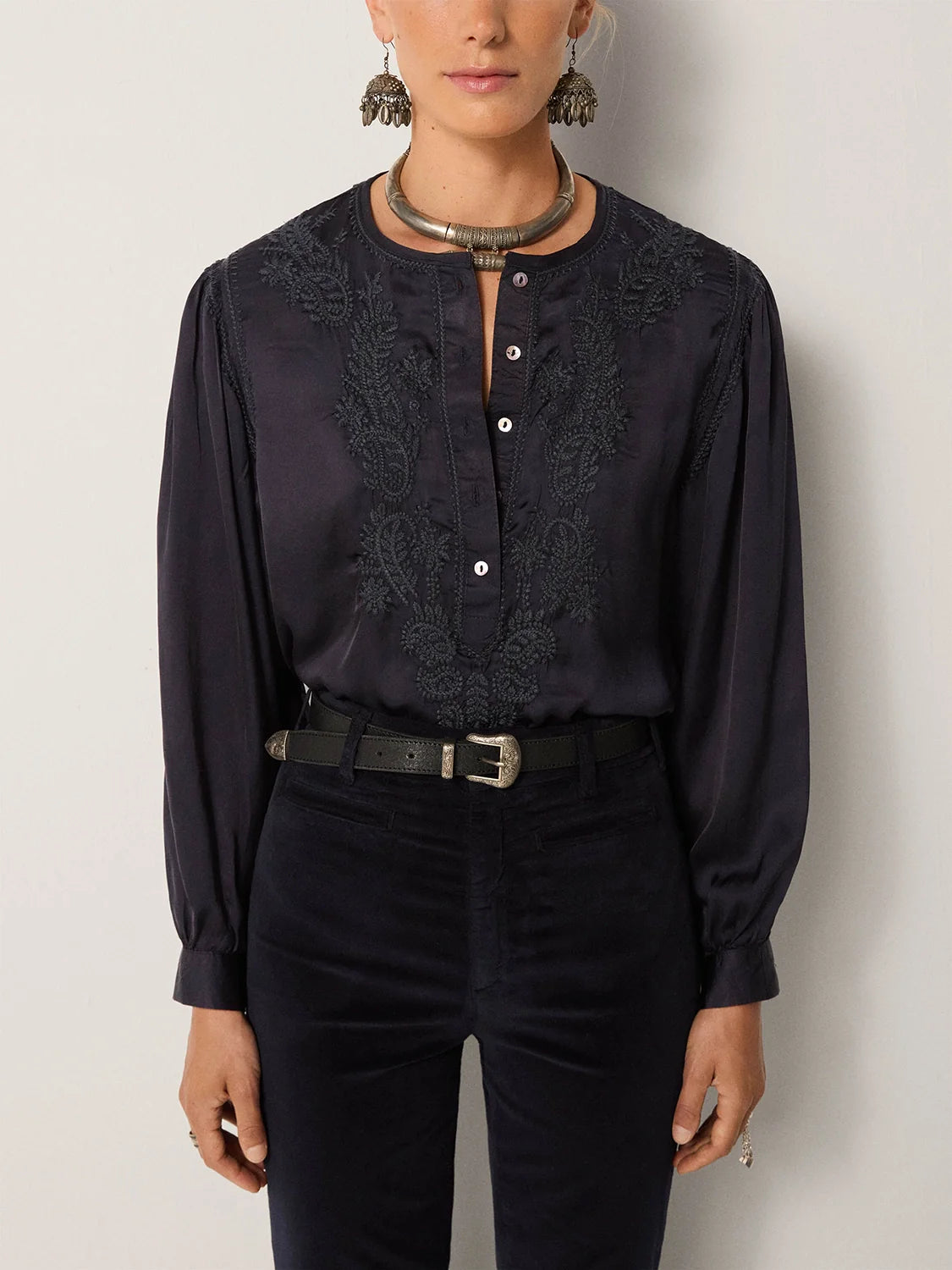Maison Hotel Clotilde Blouse in Azure