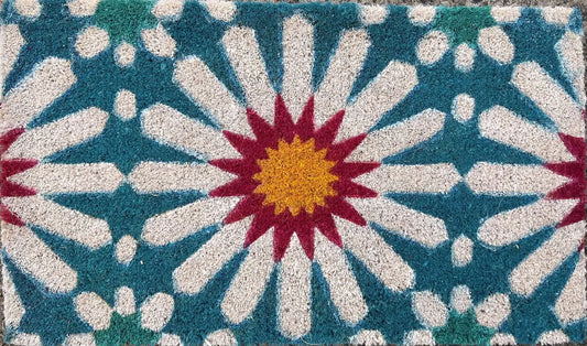 Coir Doormat – Casablanca Turquoise