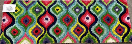 Coir Doormat - Ikat Green