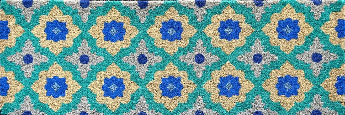 Coir Doormat - Florentine Blue