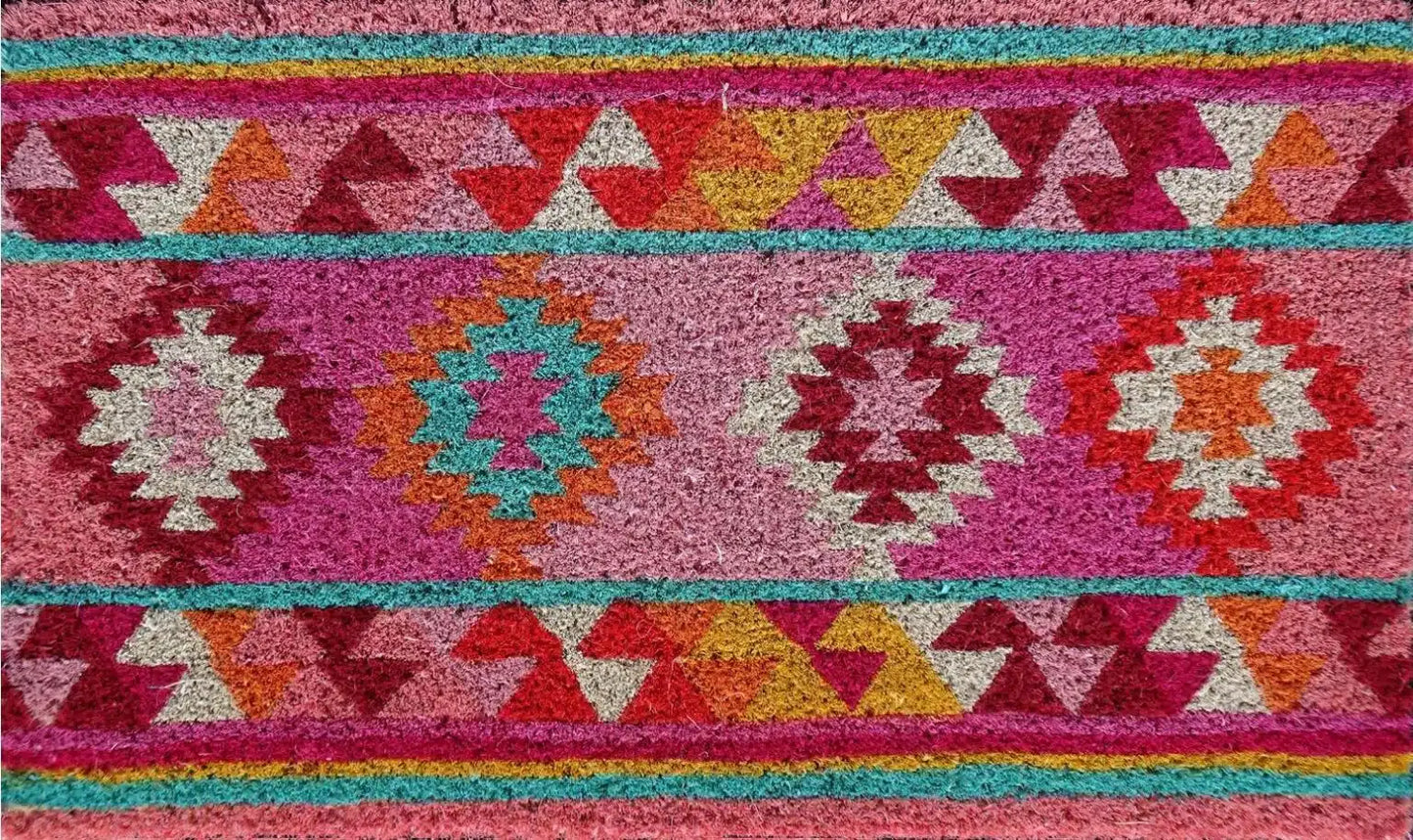 Coir Doormat - Pink Carpet