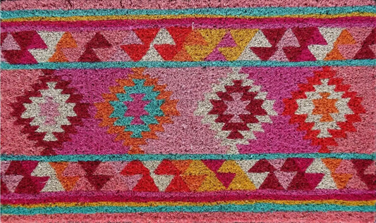 Coir Doormat - Pink Carpet