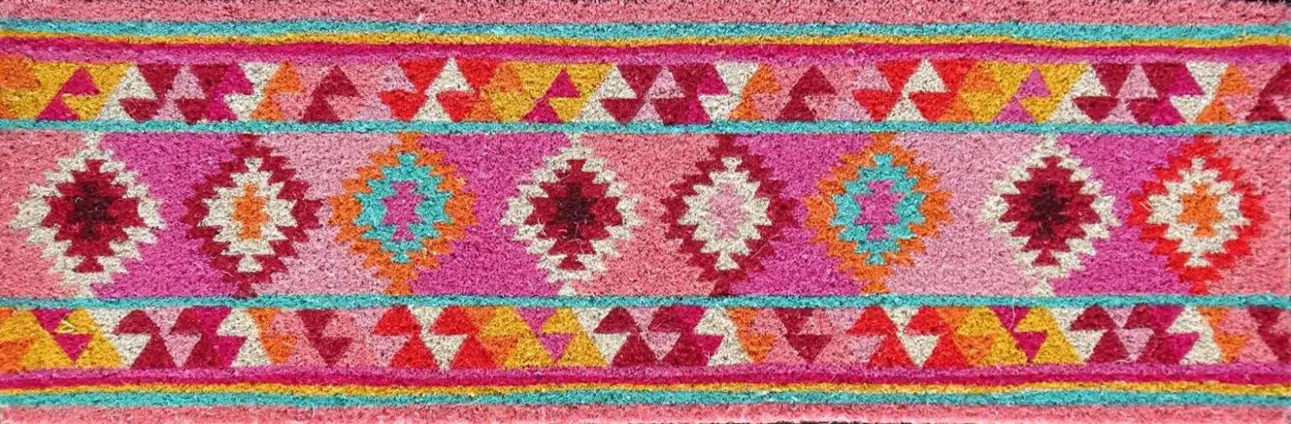 Coir Doormat - Pink Carpet